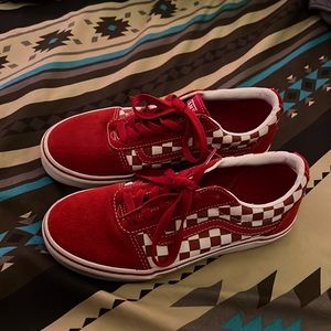 Red checkered vans 4 1/2